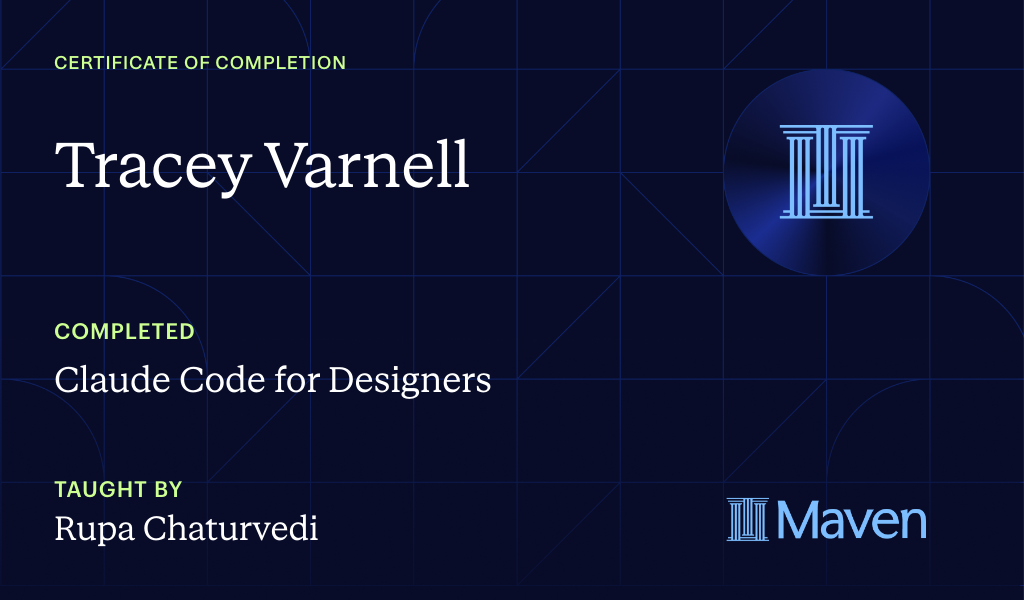 Certificate for Advanced Claude Code for Designers