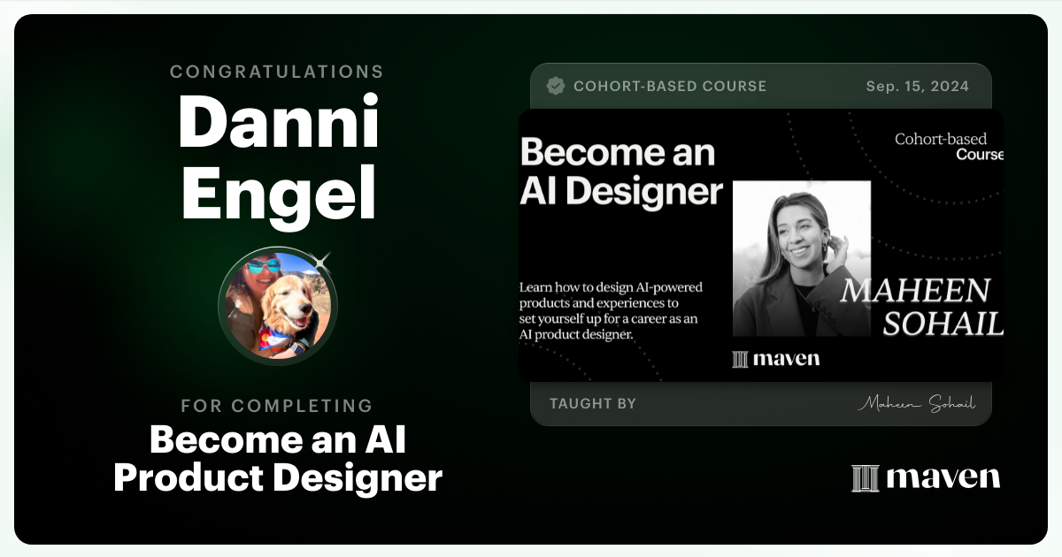 Certificate of Completion for Become an AI Product Designer