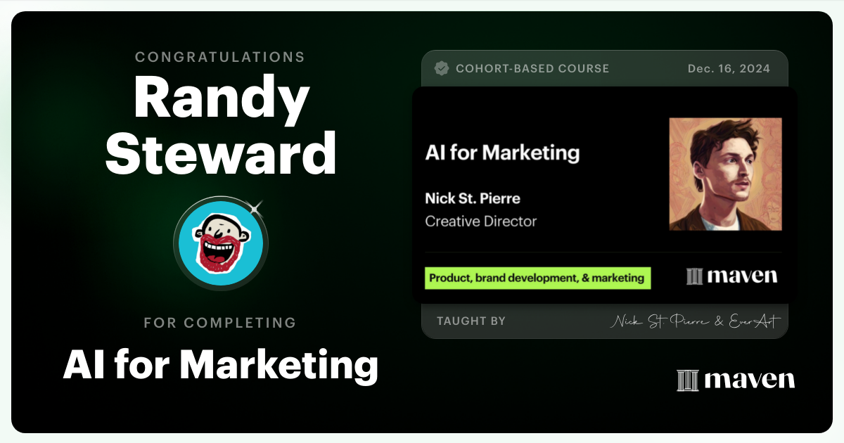 Certificate of Completion for AI for Marketing