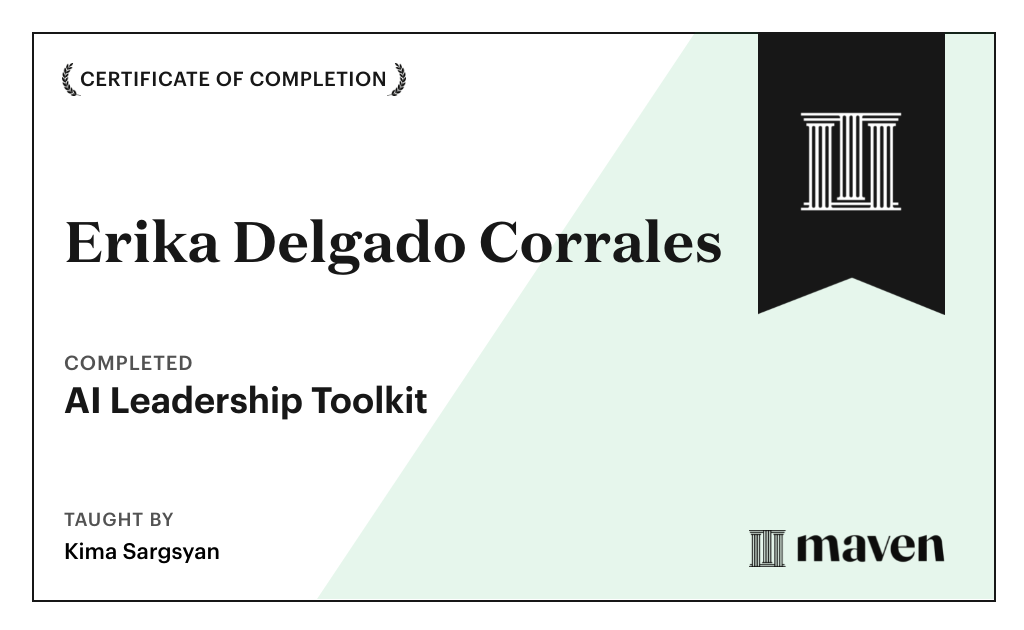 Certificate for AI Leadership Toolkit