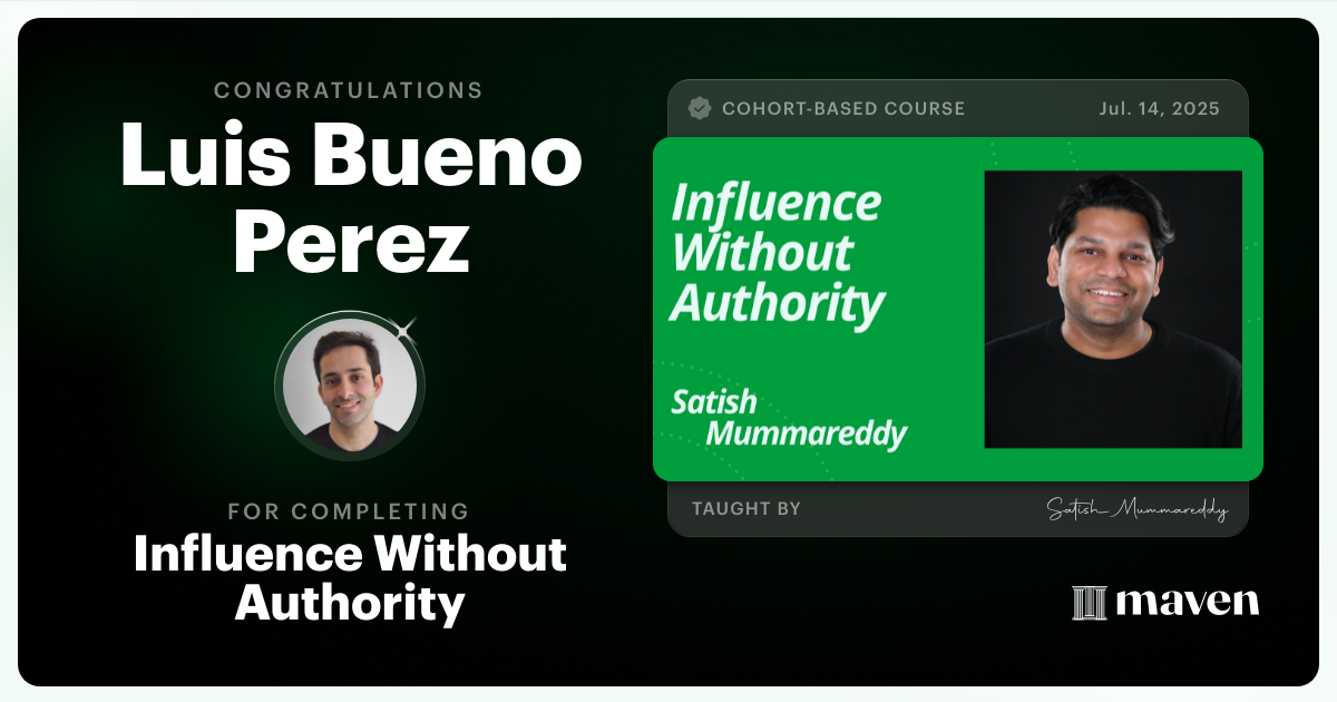 Certificate of Completion for Influence Without Authority