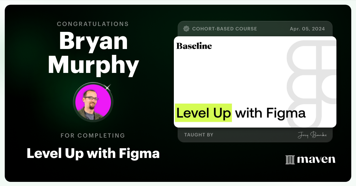Certificate of Completion for Level Up with Figma