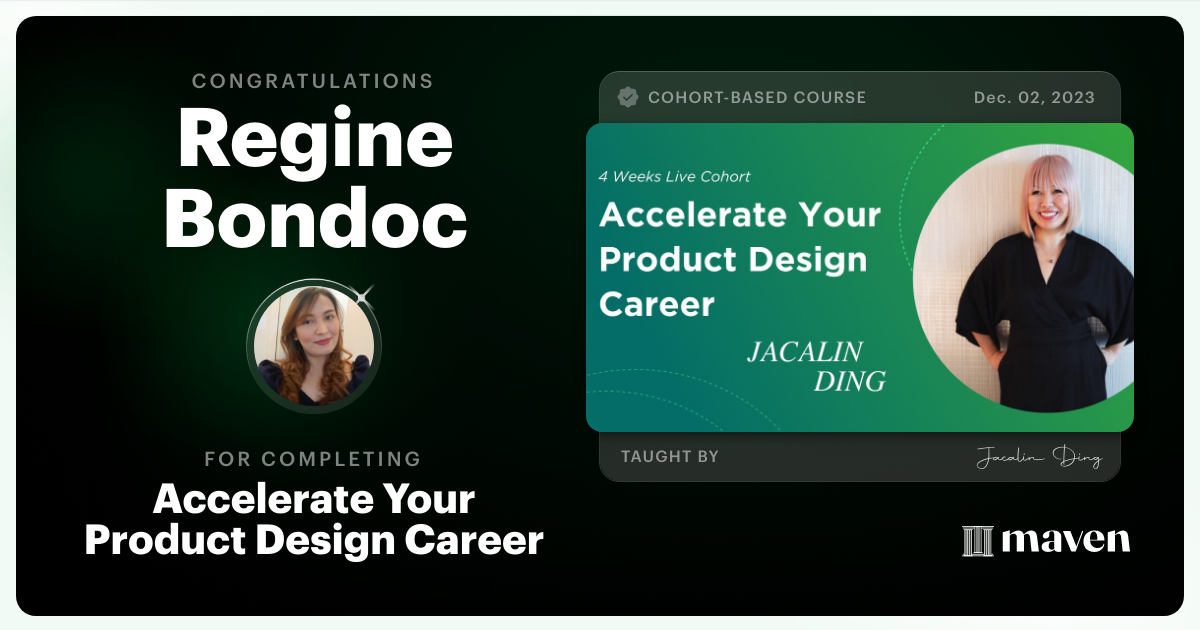 Certificate of Completion for Strategic Design Career Accelerator