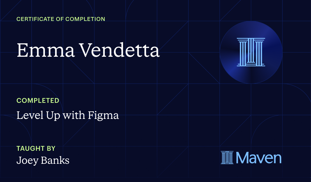 Certificate for Level Up with Figma