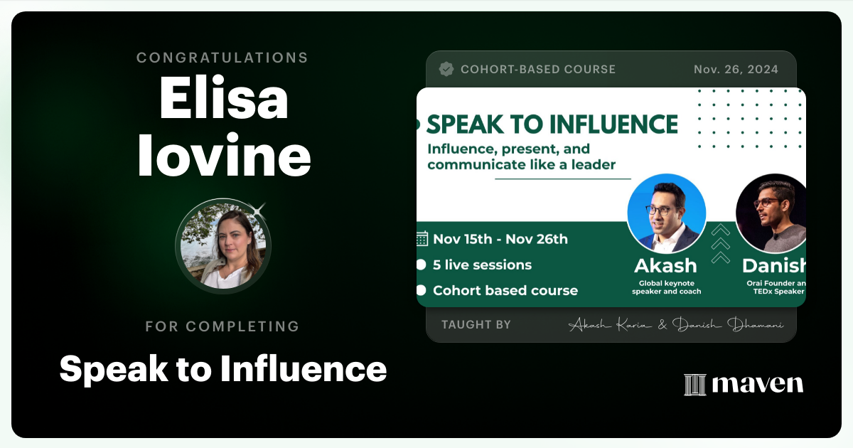 Certificate of Completion for Mastering Impromptu Speaking