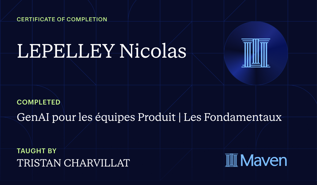 Certificate for GenAI pour les équipes Produit | Les Fondamentaux