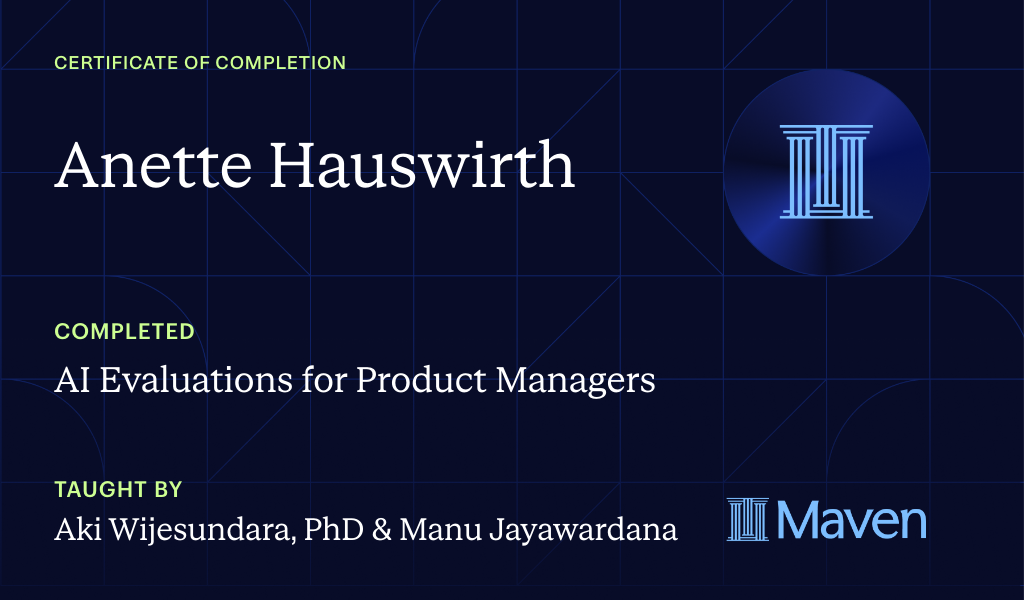 Certificate for AI Evaluations for Product Managers