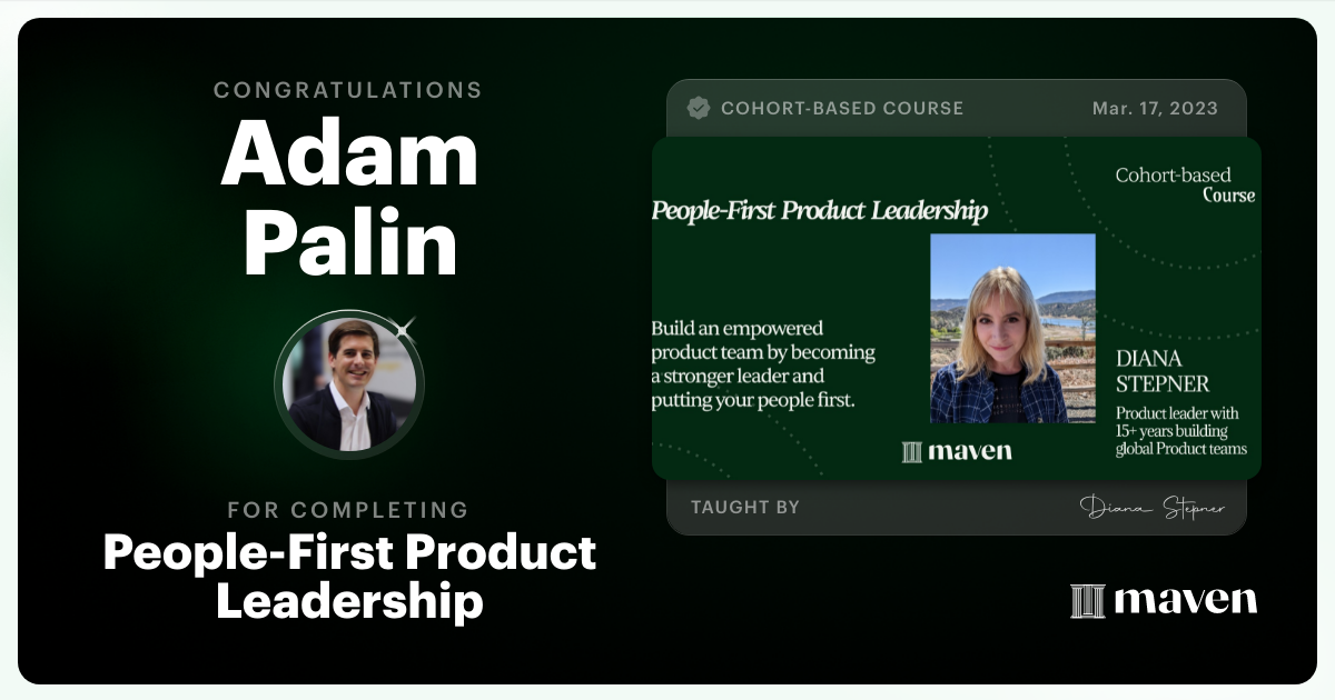 Certificate of Completion for People-First Product Leadership