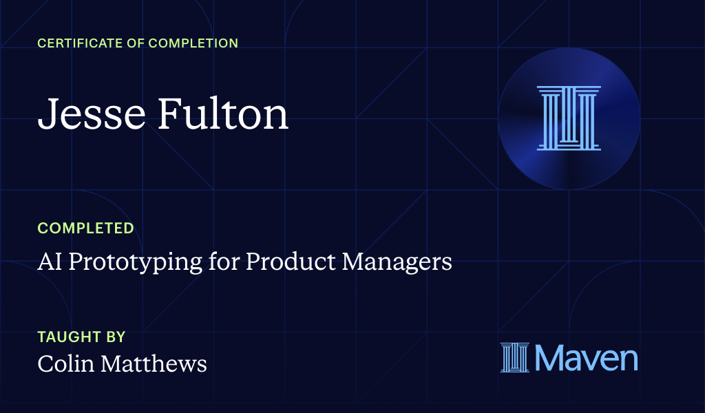 Certificate for AI Prototyping for Product Managers