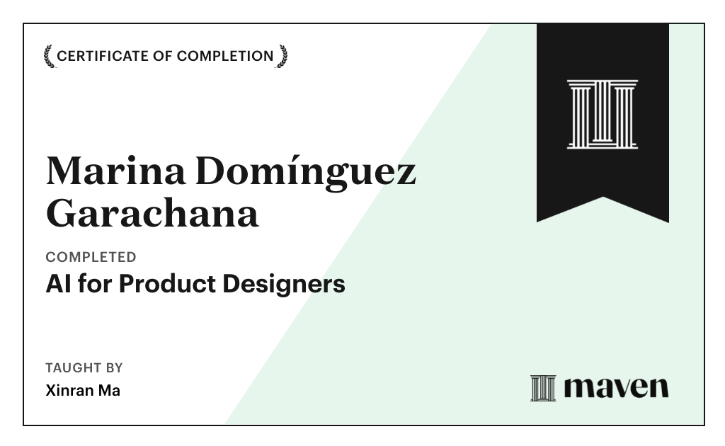 Certificate for AI for Product Designers