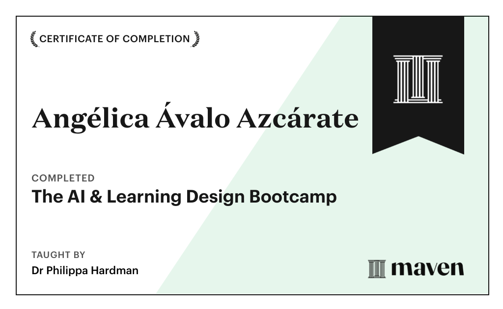 Certificate for The AI Bootcamp for L&D