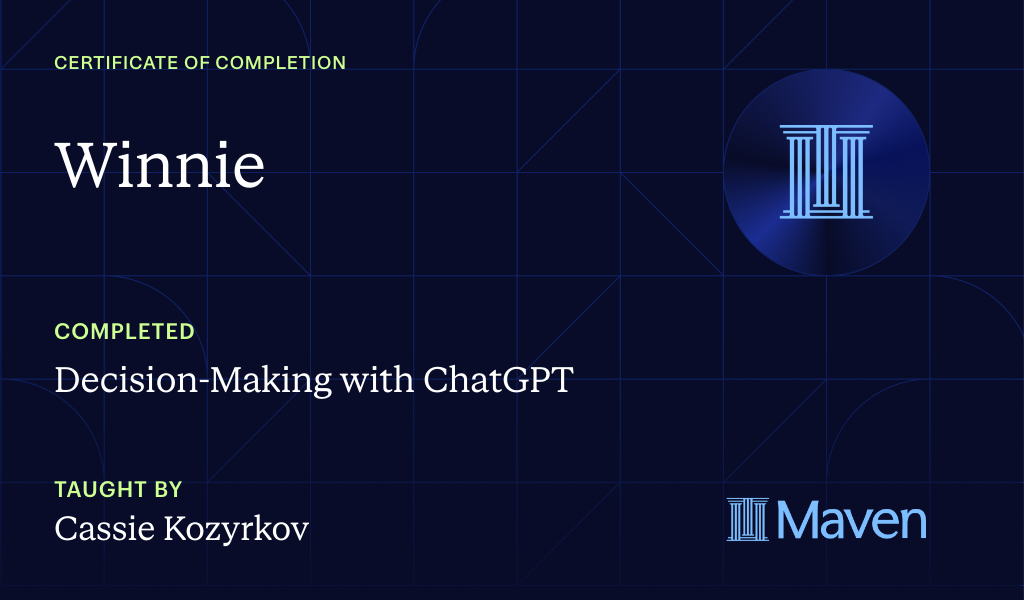 Certificate for Decision-Making with ChatGPT