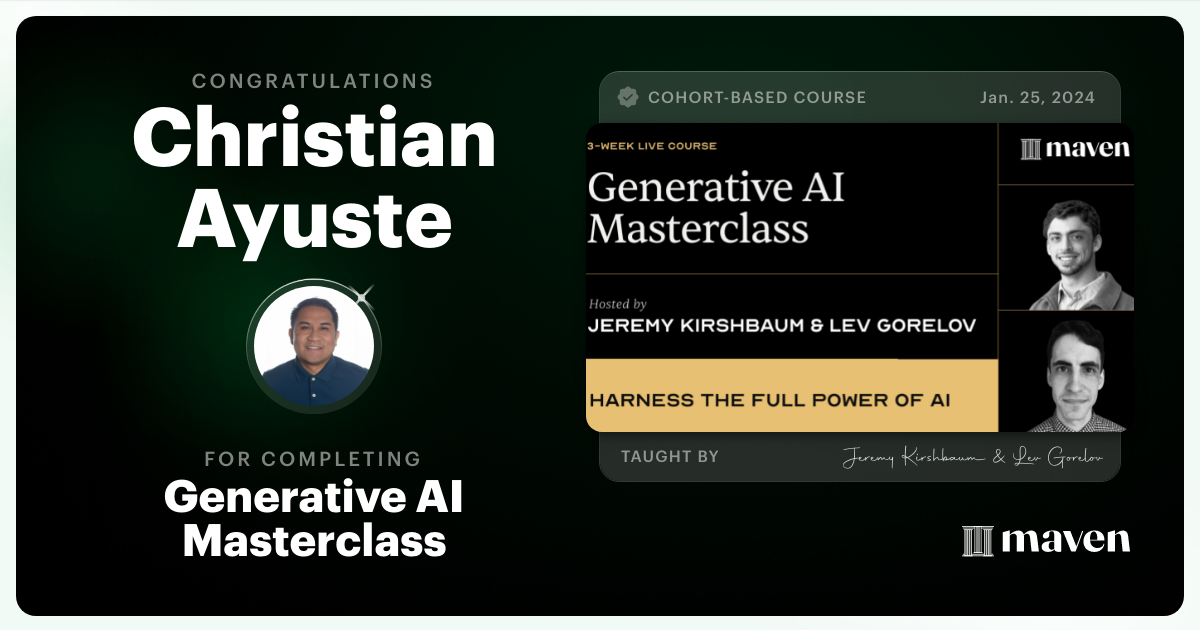 Certificate of Completion for Scale Business Intelligence with AI