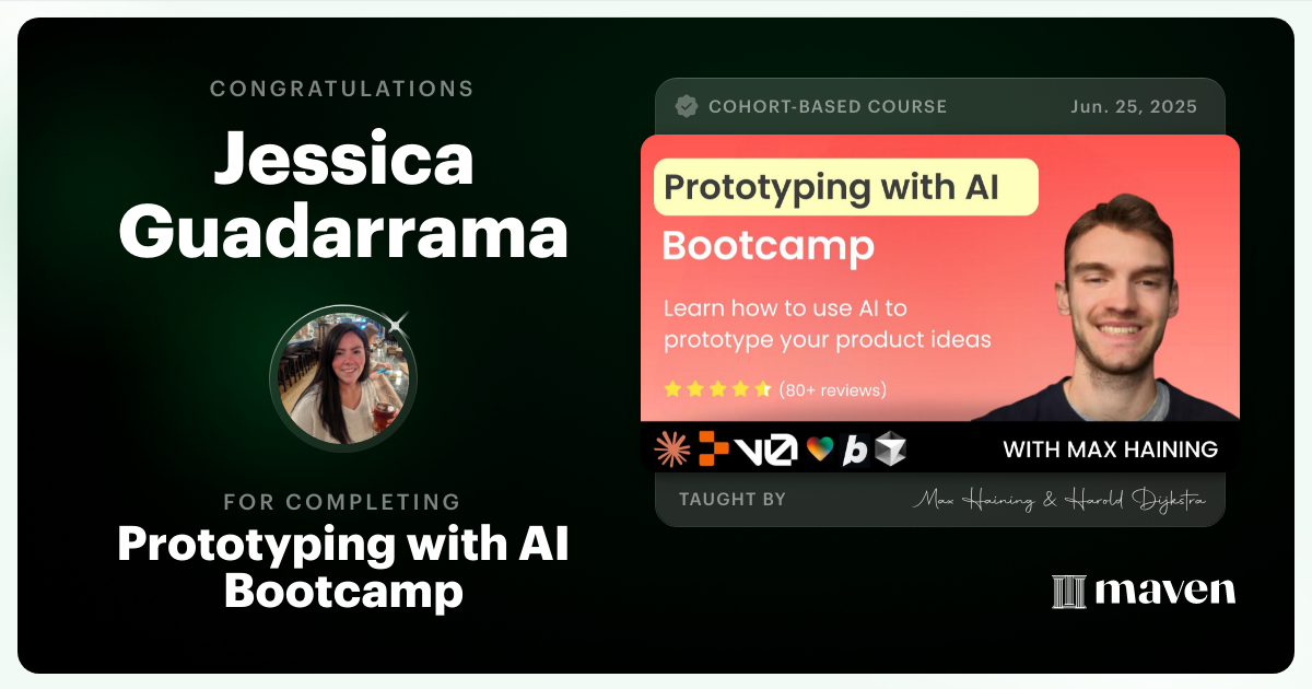 Certificate of Completion for Vibe Coding Bootcamp