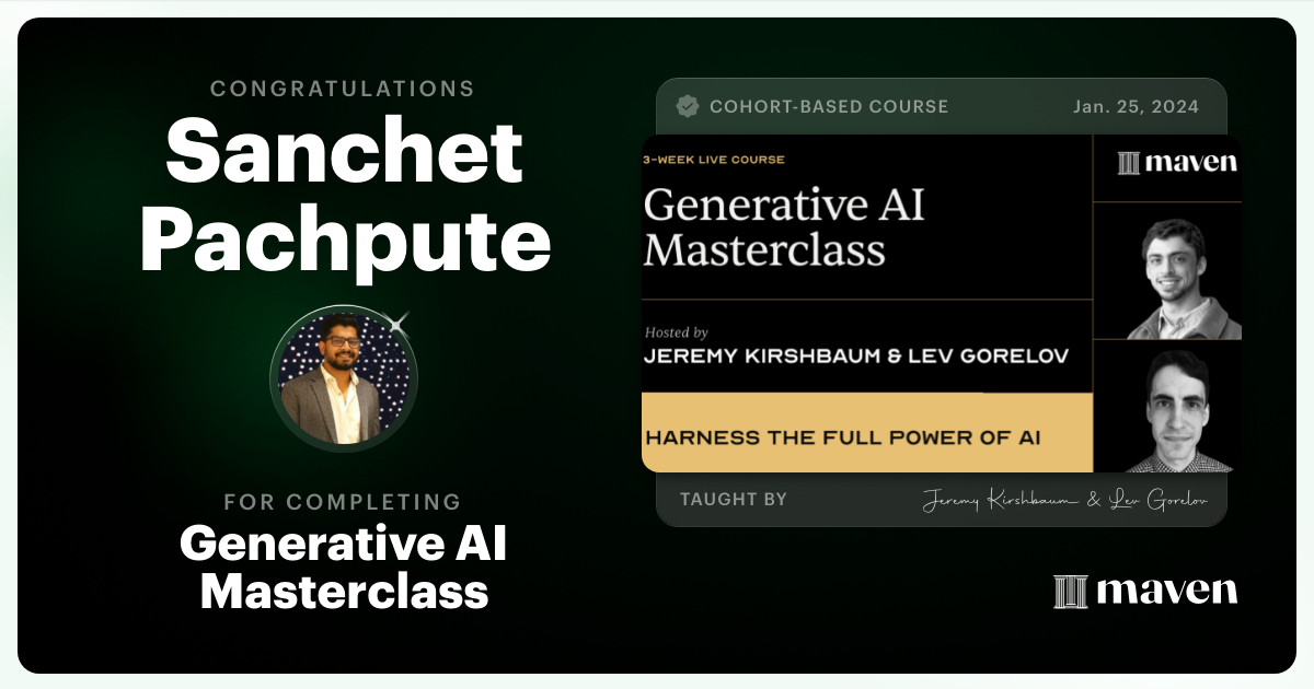 Certificate of Completion for Scale Business Intelligence with AI