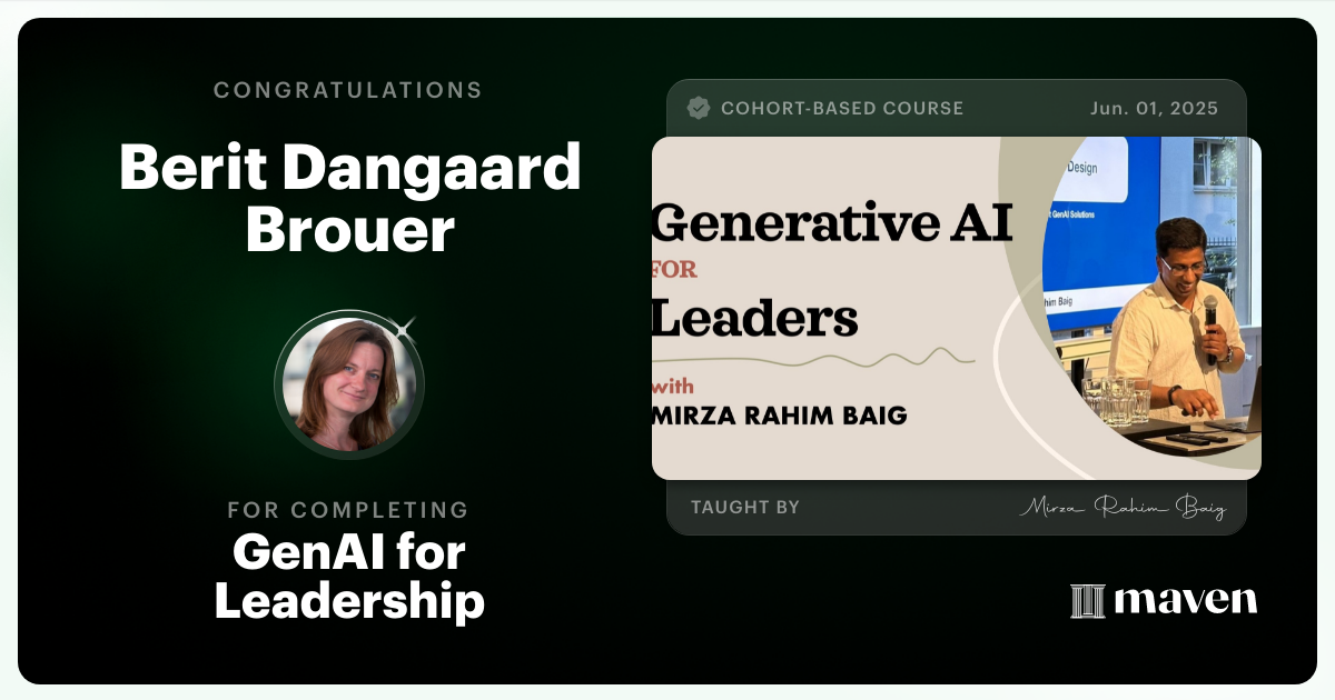 Certificate of Completion for GenAI for Leadership