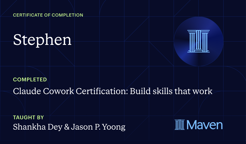 Certificate for Master Claude Cowork as a Non-Technical Pro