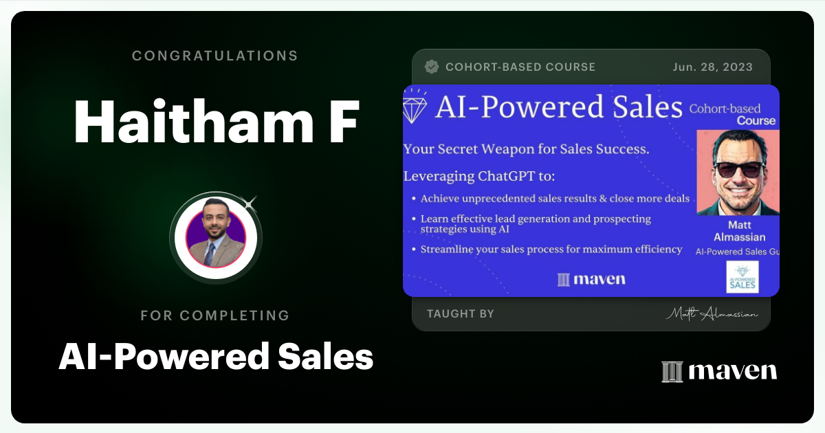 Certificate of Completion for AI for Non-Techies: 3 AI Platforms in just 2 Hours