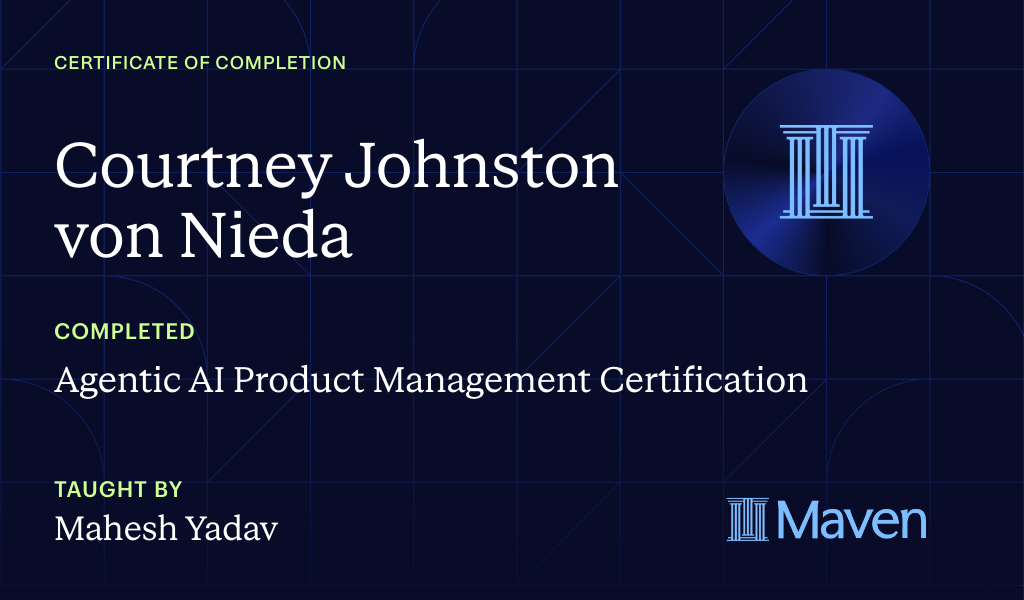 Certificate for Agentic AI Product Management Certification