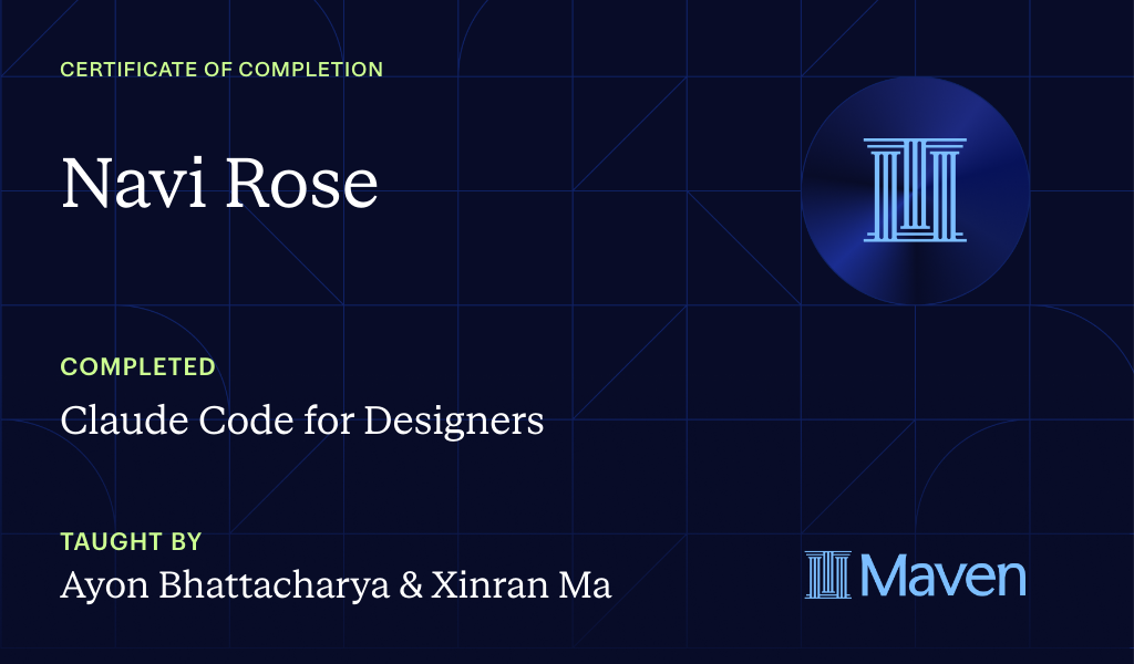 Certificate for Claude Code for Designers