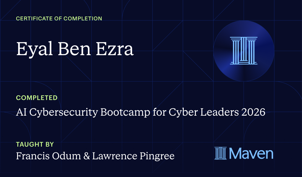 Certificate for AI Cybersecurity Bootcamp for Cyber Leaders 2026