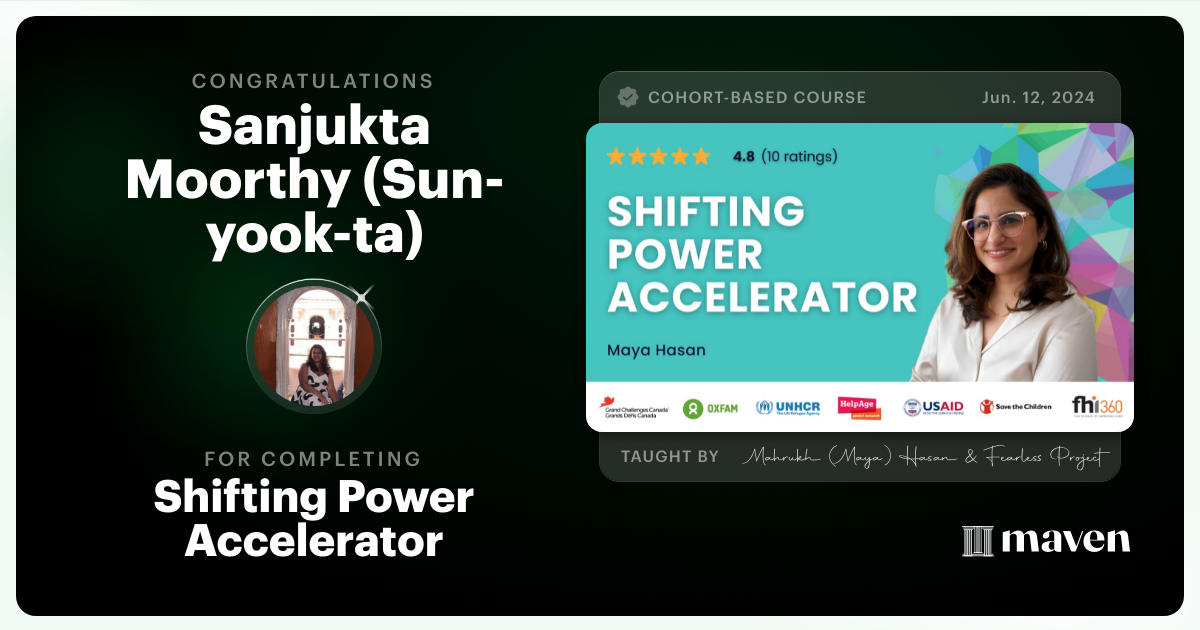 Certificate of Completion for Shifting Power Accelerator