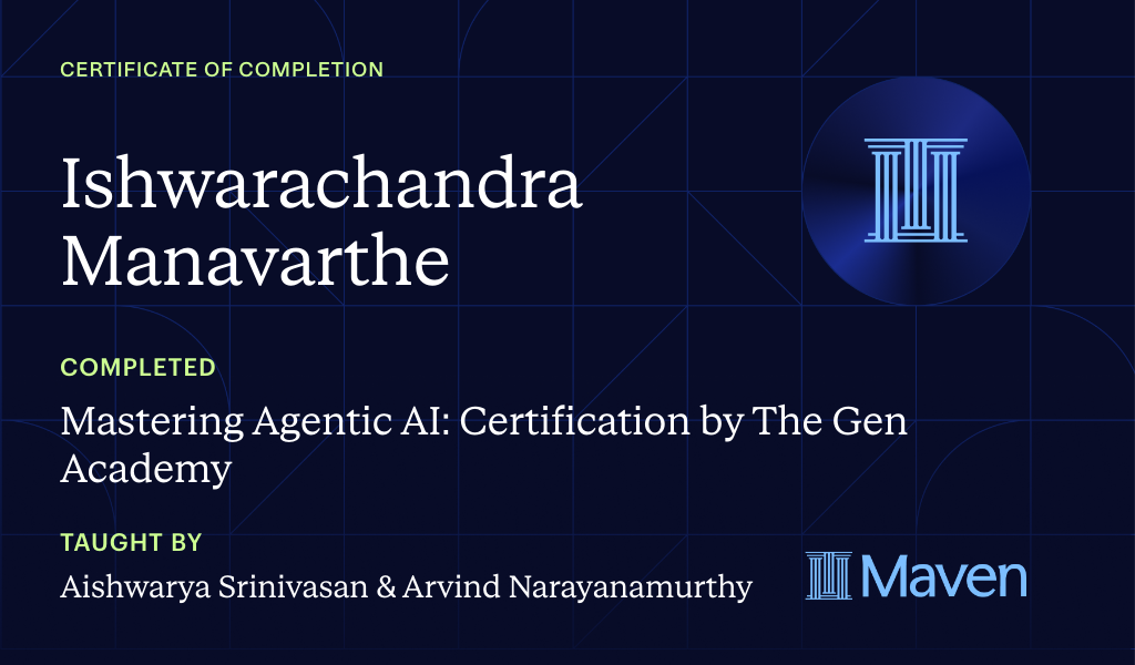 Certificate for Mastering Agentic AI: Certification by The Gen Academy