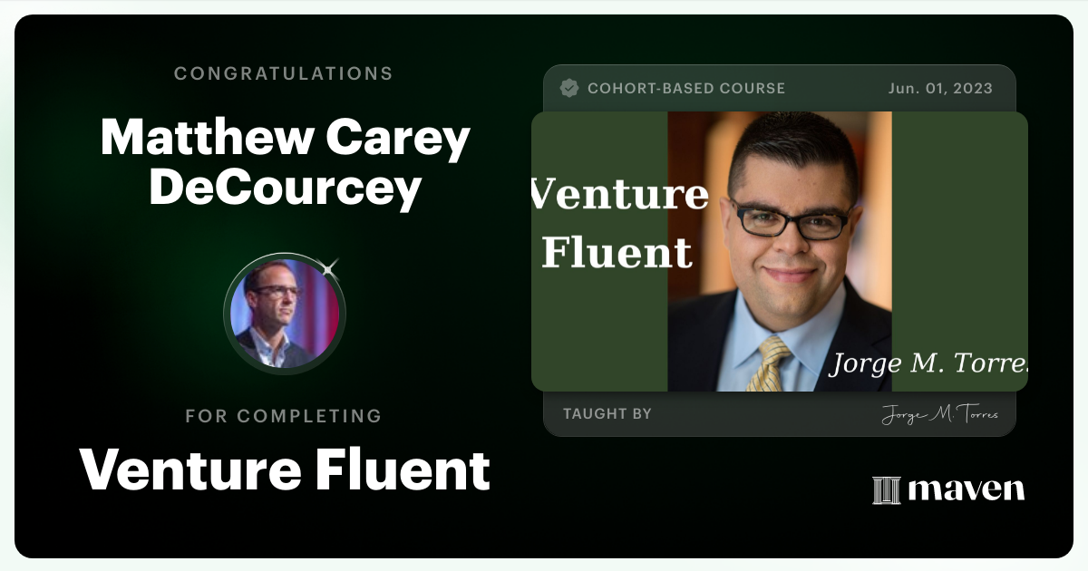 Certificate of Completion for Venture Fluent