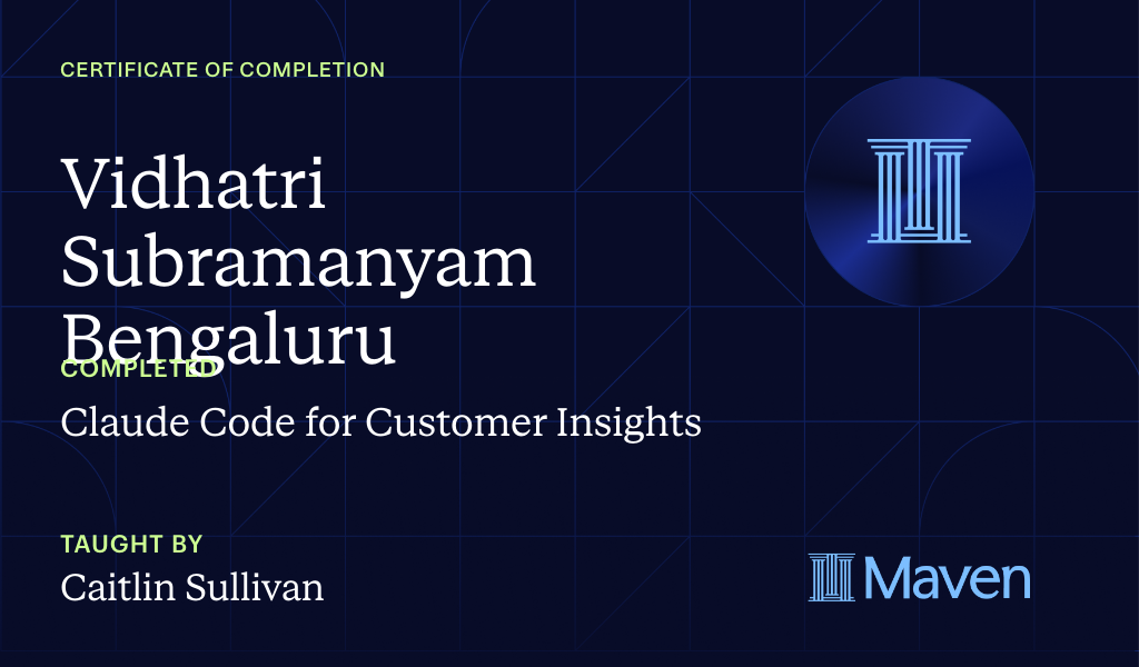 Certificate for Claude Code for Customer Insights
