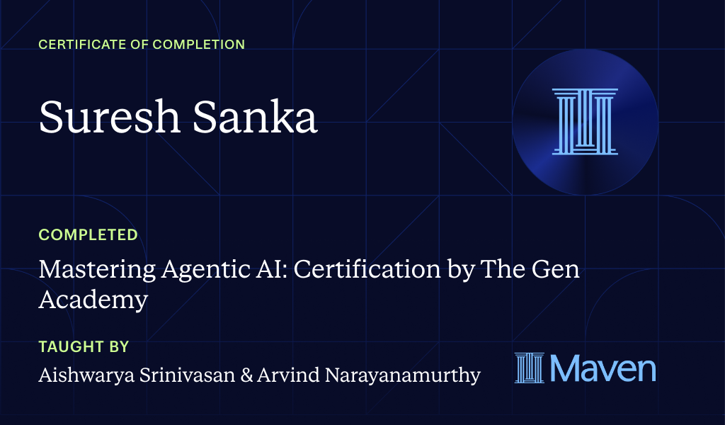 Certificate for Mastering Agentic AI: Certification by The Gen Academy
