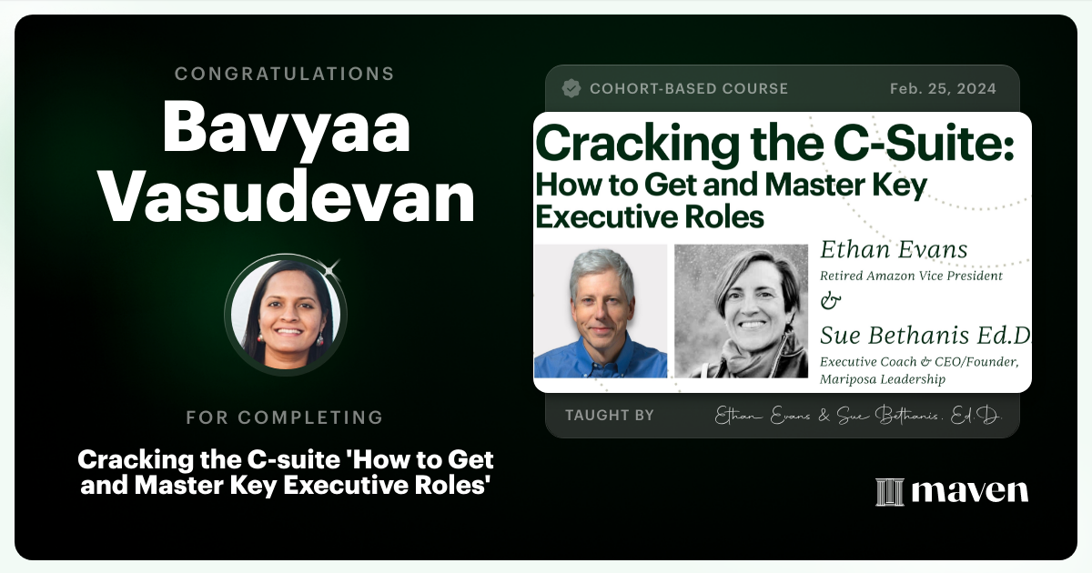 Certificate of Completion for Cracking the C-suite in the AI Economy