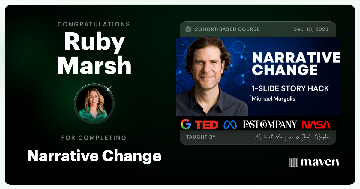 Certificate of Completion for Narrative Change