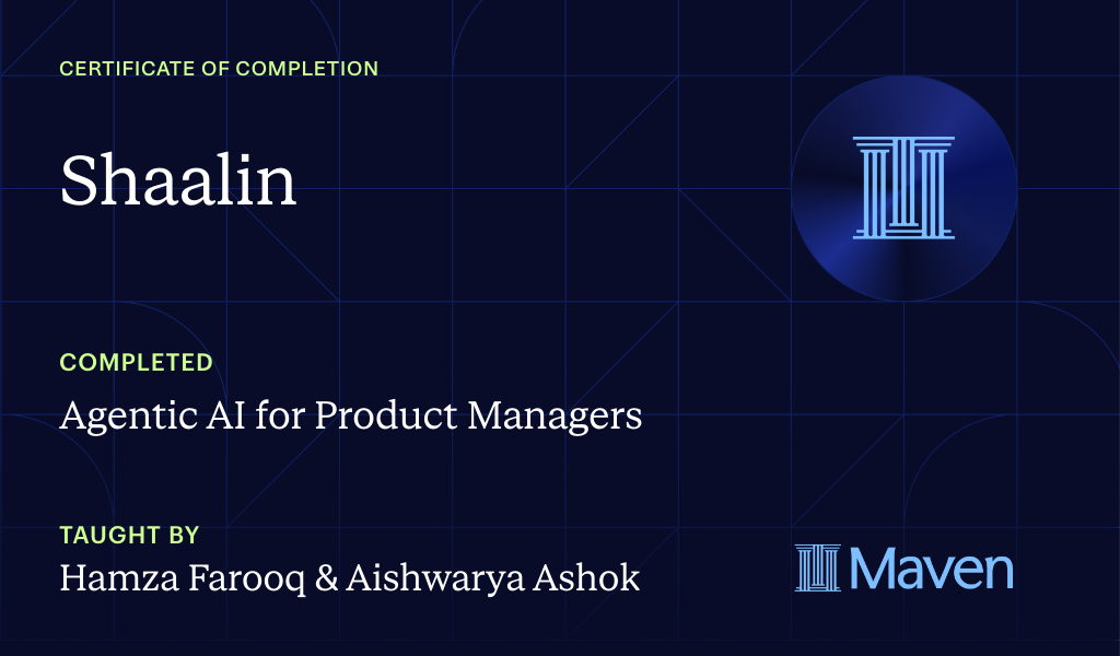 Certificate for Agentic AI for Product Managers