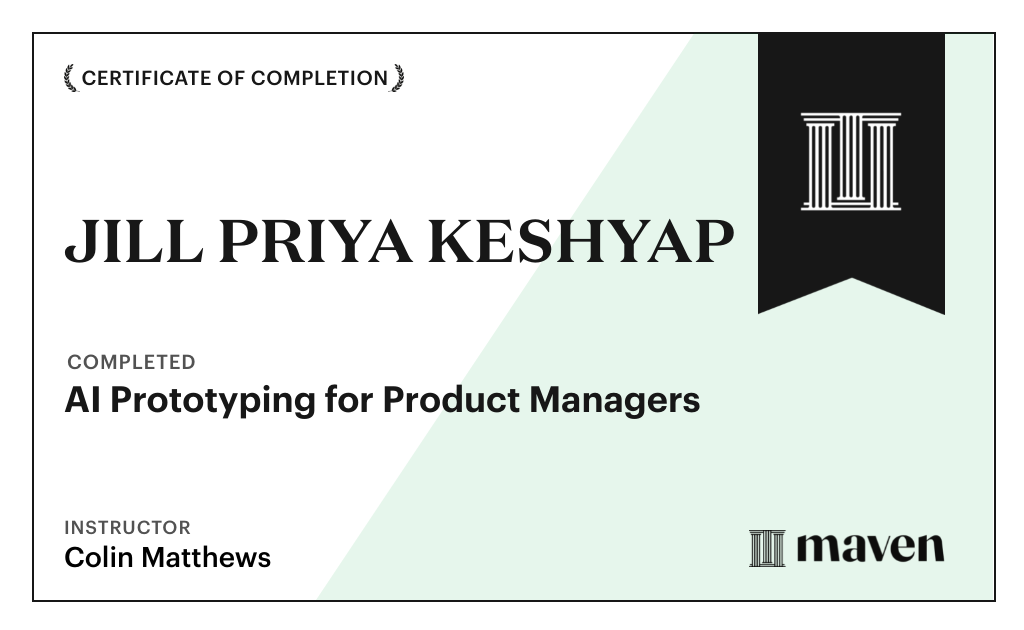 Certificate for AI Prototyping for Product Managers