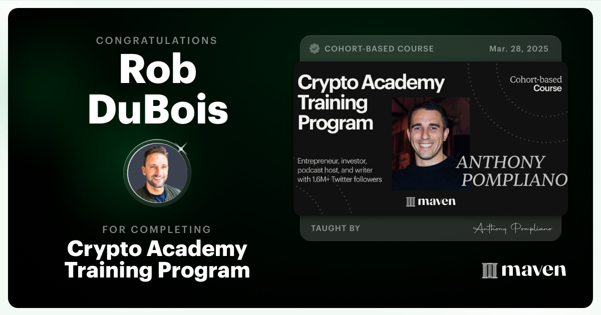 Certificate of Completion for Crypto Academy Training Program