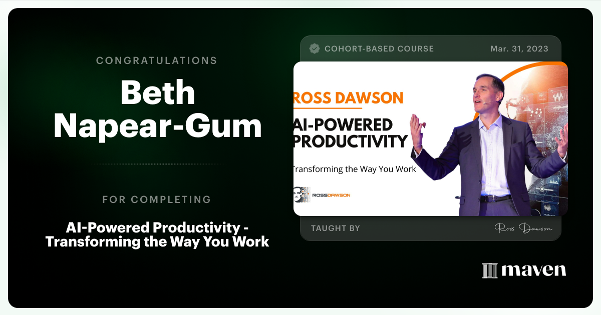 Certificate of Completion for AI-Enhanced Thinking & Decision-Making