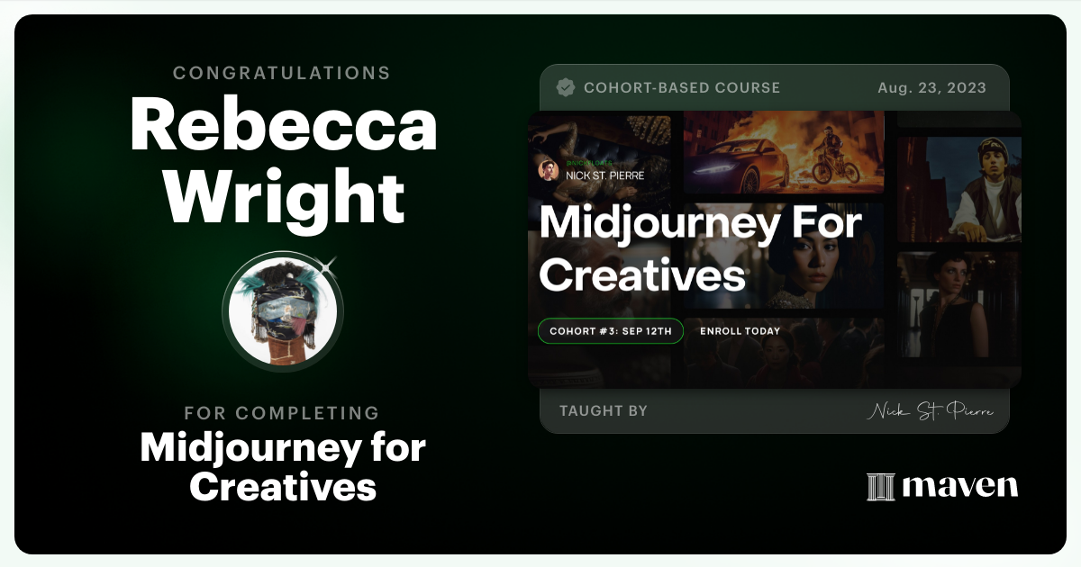 Certificate of Completion for Midjourney for Creatives