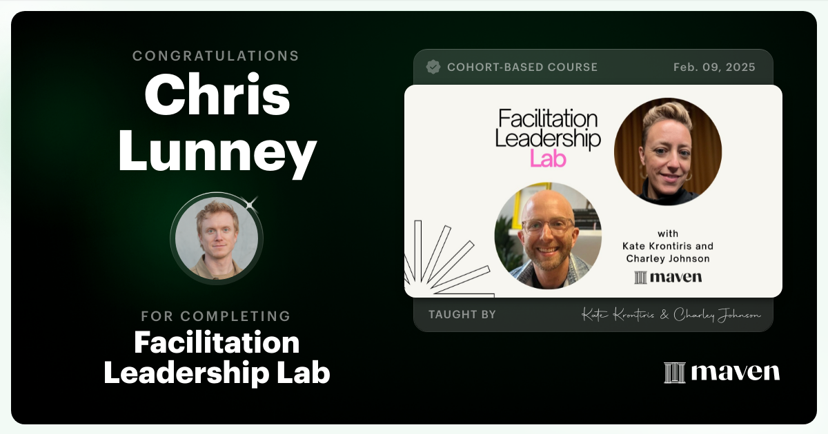 Certificate of Completion for Master the Craft of Group Facilitation