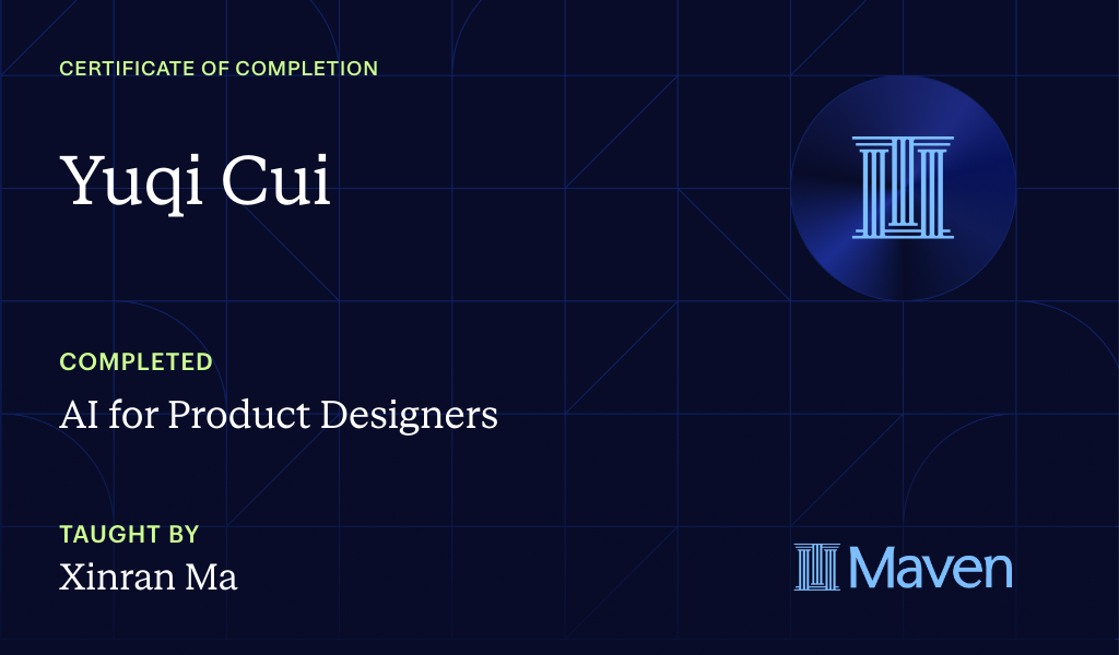 Certificate for AI for Product Designers
