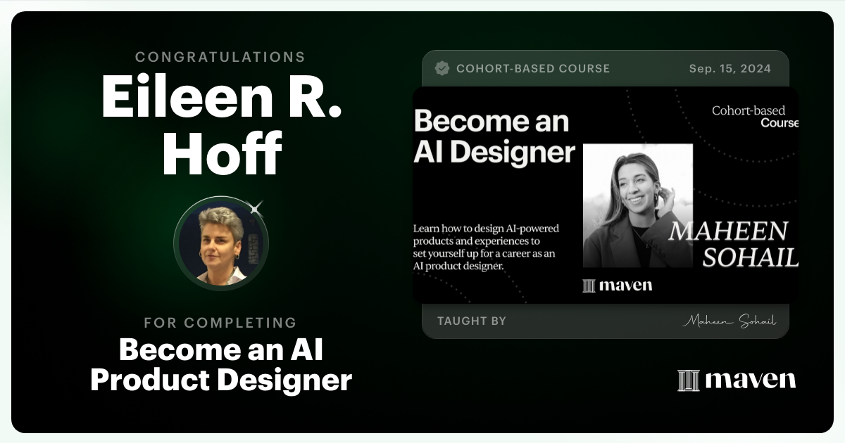 Certificate of Completion for Become an AI Product Designer