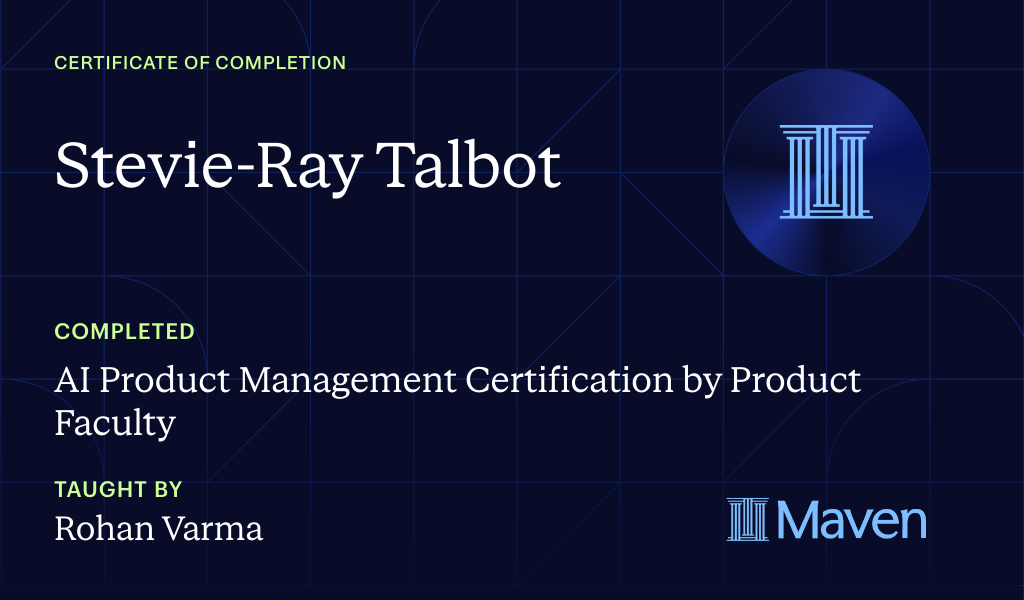 Certificate for AI Product Management Certification Plus 6 More Live Certifications Included