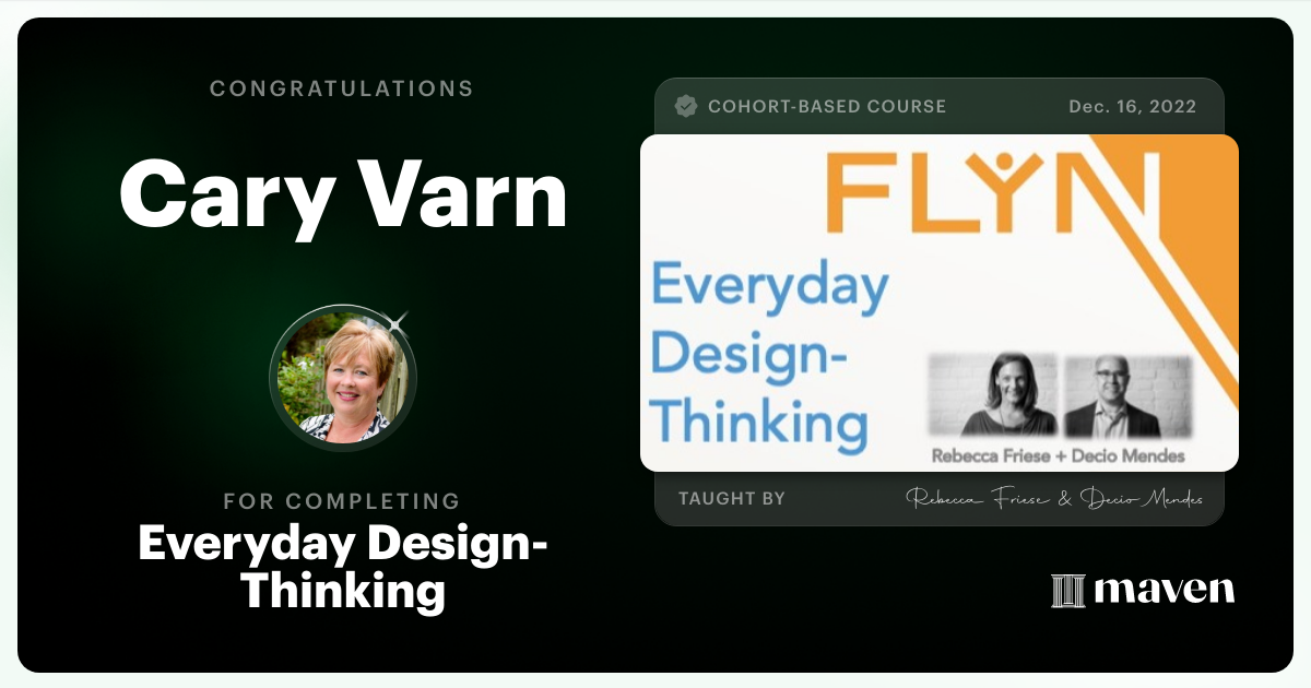Certificate of Completion for Everyday Design-Thinking