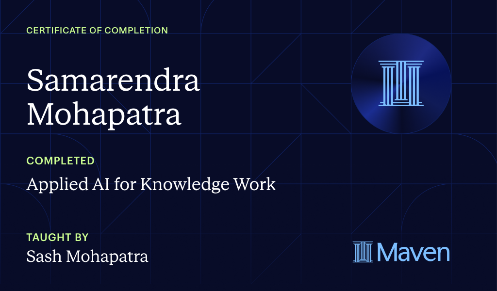 Certificate for Applied AI for Knowledge Work