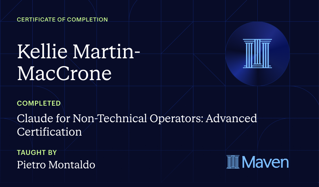 Certificate for Claude for Non-Technical Operators: Advanced Certification