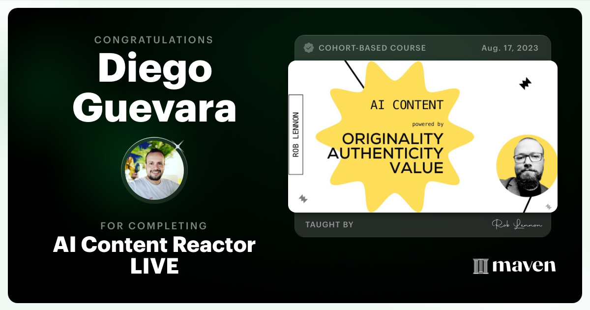 Certificate of Completion for AI Agents for Content Creators