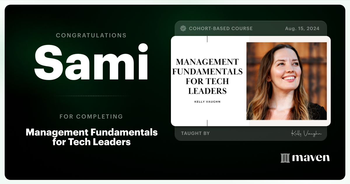 Certificate of Completion for Engineering Leadership in the AI Era