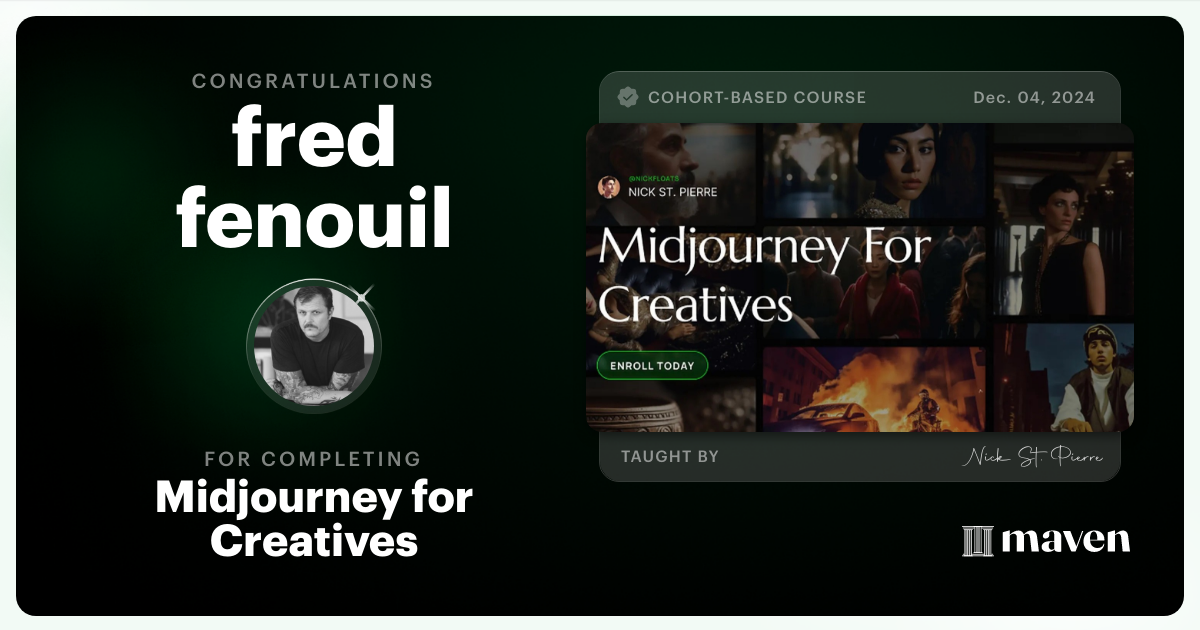 Certificate of Completion for Midjourney for Creatives