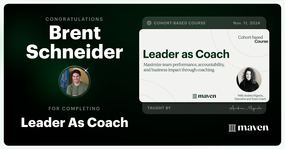 Certificate of Completion for Leader As Coach