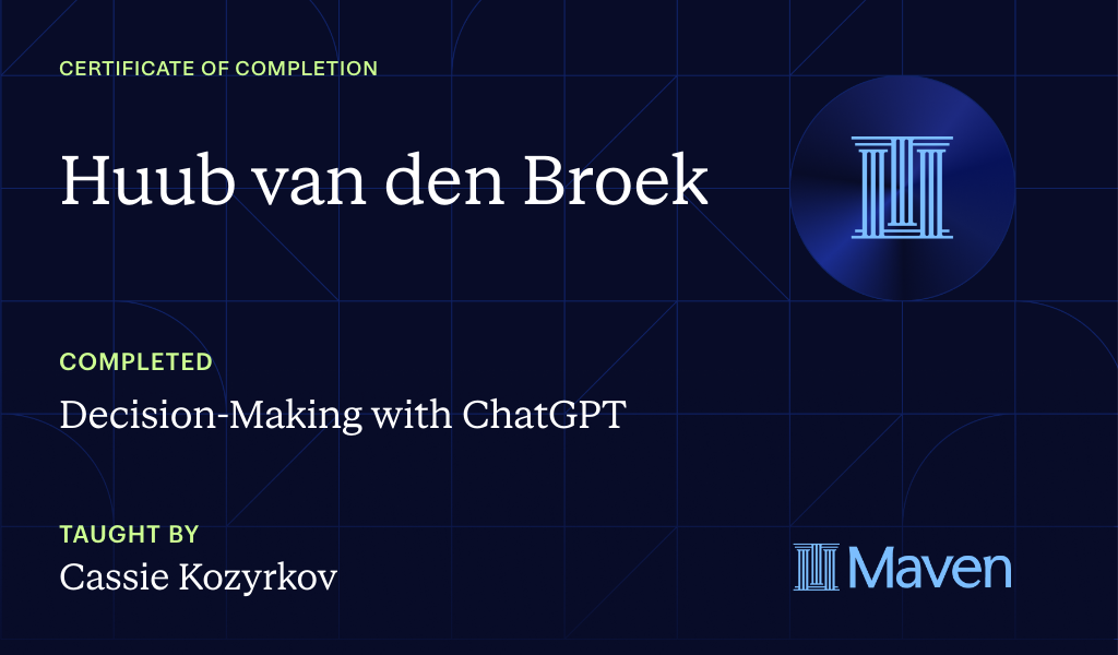 Certificate for Decision-Making with ChatGPT