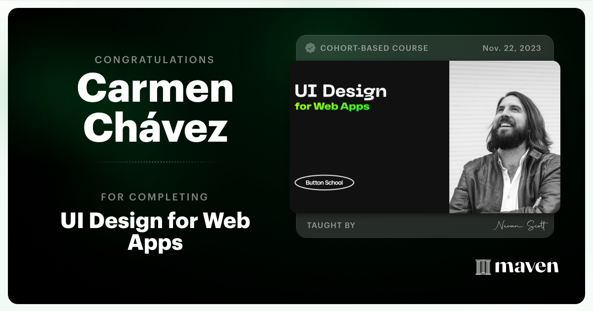 Certificate of Completion for UI Design for Web Apps